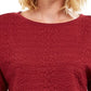 Charter Club Women's Textured Tie-Cuff Top Wine Size Medium