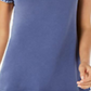 Ideology Women's Blanket Stitch Drop Hem T-Shirt Blue Size Small