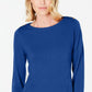 Karen Scott Women's Button-Shoulder Sweater Navy Size Large