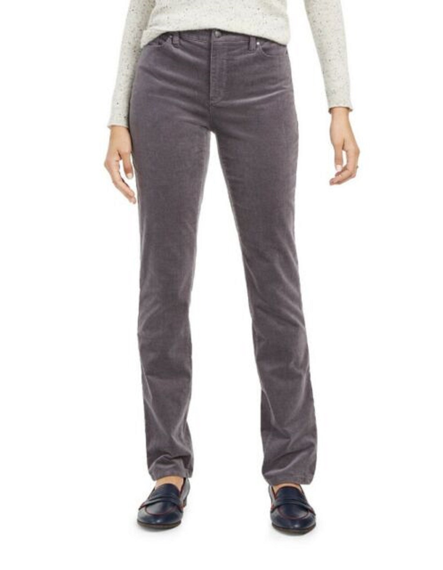 Charter Club Women's Petite Lexington Straight Leg Corduroy Pants  Grey Size 2P