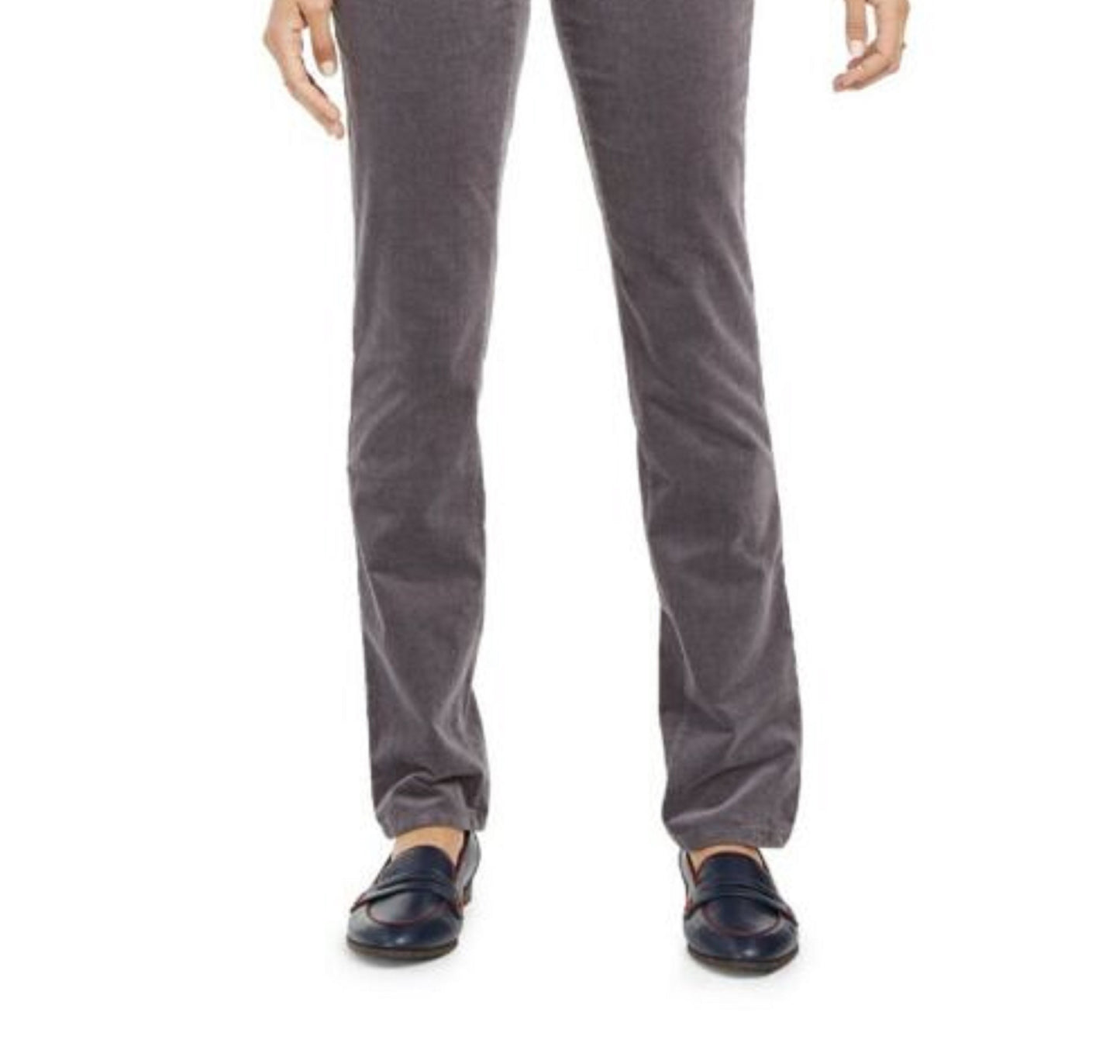 Charter Club Women's Petite Lexington Straight Leg Corduroy Pants  Grey Size 2P