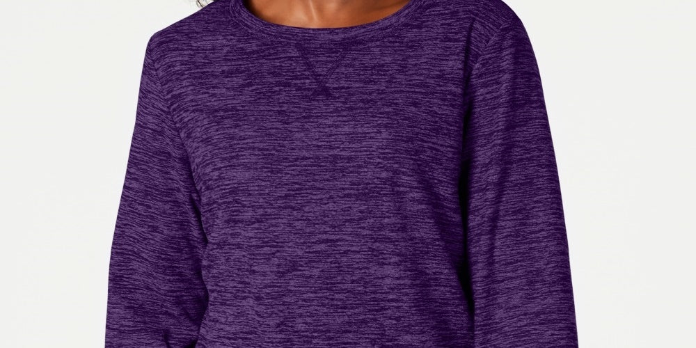 Karen Scott Women's Sport Space-Dye Microfleece Top Purple Size Small