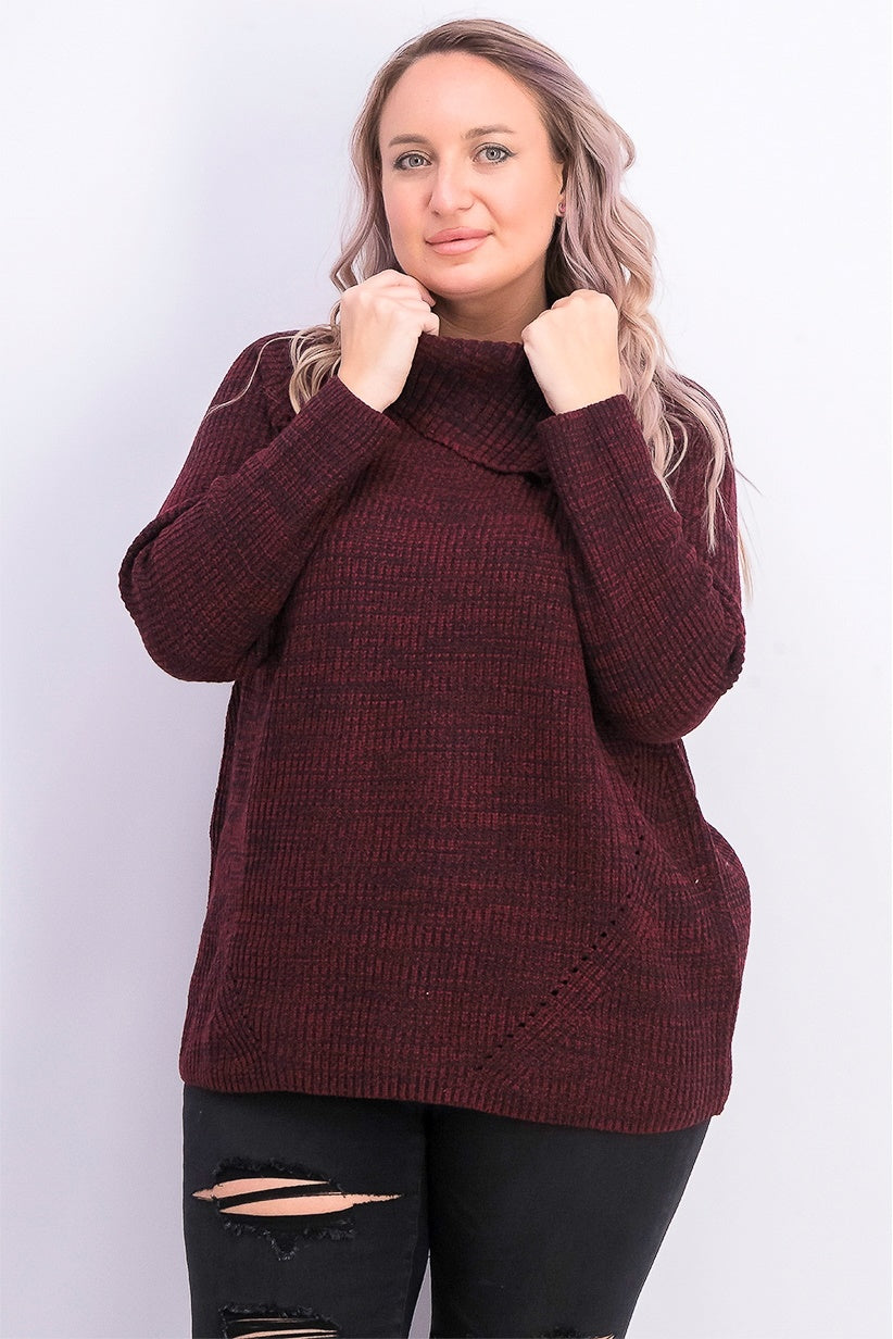Style & Co Women's Pointelle-Knit Sweater Dark Red Size Extra Small