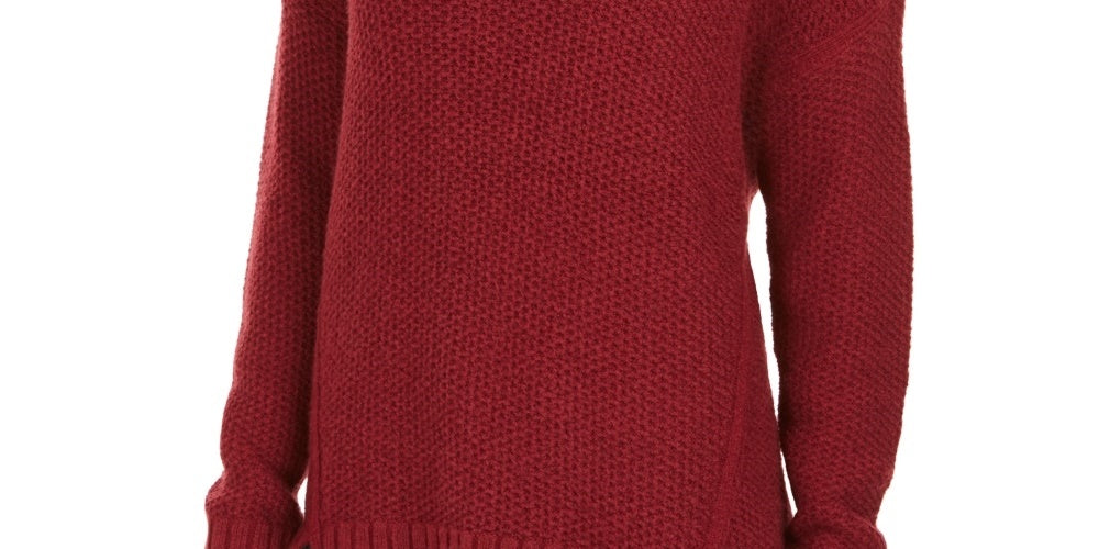 Style & Co Women's Cowl-Neck Sweater Dark Red Size Large
