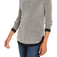 Charter Club Women's Textured Contrast-Trim Sweater Black Size Small