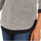Charter Club Women's Textured Contrast Trim Sweater Black Size XX-Large