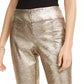 अल्फानी वुमेन टमी-कंट्रोल मेटैलिक पाइथन-प्रिंट ट्राउज़र्स, भूरा, साइज़ 6