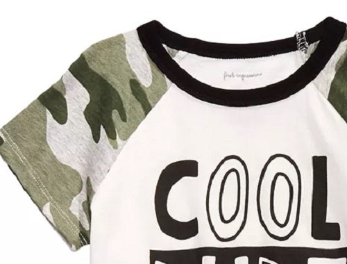 First Impressions Baby Boy's Cotton Cool Dude Camo Raglan T-Shirt White Size 6-9 Months
