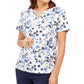 Karen Scott Women's Printed Henley Top Yellow Size X-Small