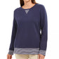 Karen Scott Women's Sport Contrast-Hem Sweatshirt Blue Size Medium
