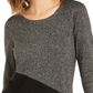 Alfani Women's Petite Colorblocked Asymmetrical Sweater Black Size Medium