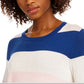 Maison Jules Women's Striped Sweater Blue Size Small