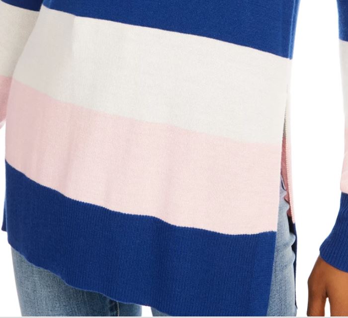 Maison Jules Women's Striped Sweater Blue Size Small