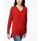 Maison Jules Women's V Neck Sweater Wine Size X-Small
