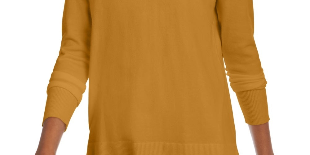 Maison Jules Women's V Neck Sweater Yellow Size X-Large