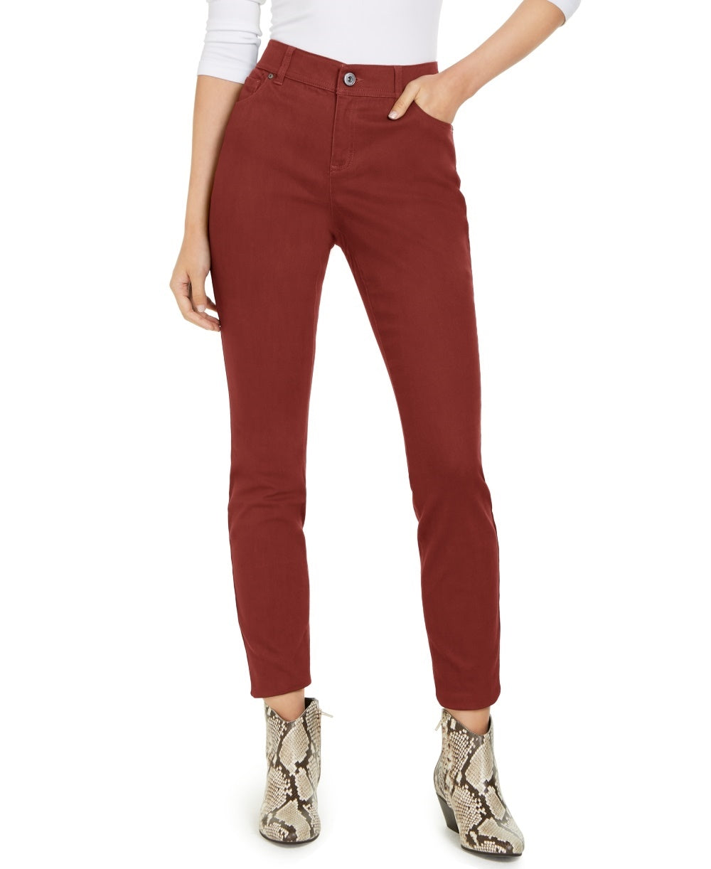 INC International Concepts Women's Incessentials Curvy-Fit Skinny Jeans Red Size 4