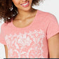 Style & Co Women's Graphic T-Shirt Orange Size Medium