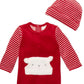 First Impressions Baby Boys 2-Pc. Hat & Footed Striped Coverall Set Red Size 6-9MOS