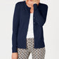 Charter Club Women's Crewneck Cardigan Blue Size Petite Small