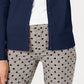 Charter Club Women's Crewneck Cardigan Blue Size Petite Small