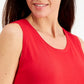 Charter Club Women's Sleeveless Crew Neck Sweater Red Size Large
