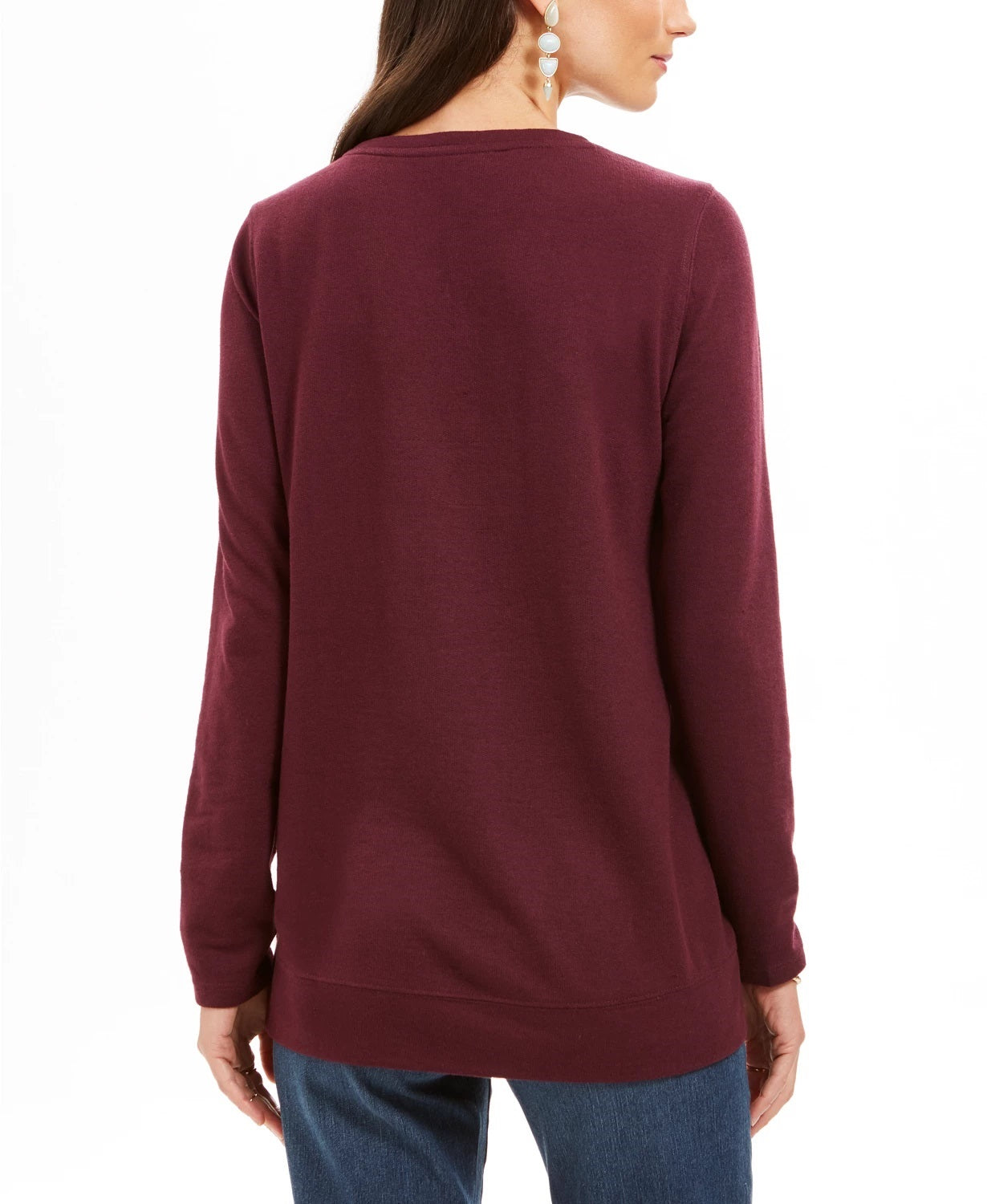 Style & Co Women's Embellished Whimsy Sweatshirt Purple Size XX-Large