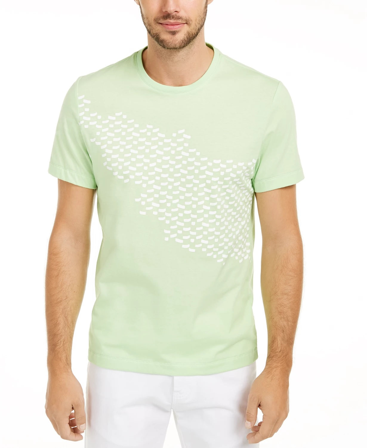 Alfani Men's Asymmetrical Graphic T-Shirt Green Size Large