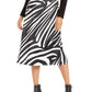 Alfani Women's Zebra Print A Line Midi Skirt Black Size 10