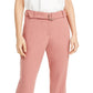 Alfani Women's Belted Straight-Leg Pants Pink Size 6