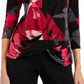 Alfani Women's Printed Draped 3/4 Sleeve Top Pink Size XX-Large