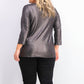 Alfani Women's Metallic Twist-Front Top Black Size XX Large