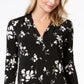 Charter Club Women's Printed V-Neck Top Black Size Medium