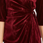Alfani Women's Snakeskin Print Side Tie Velvet Top  Wine Size XX-Large
