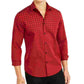 Alfani Men's Ombre Collared Classic Fit Dress Shirt Red Size XX-Large