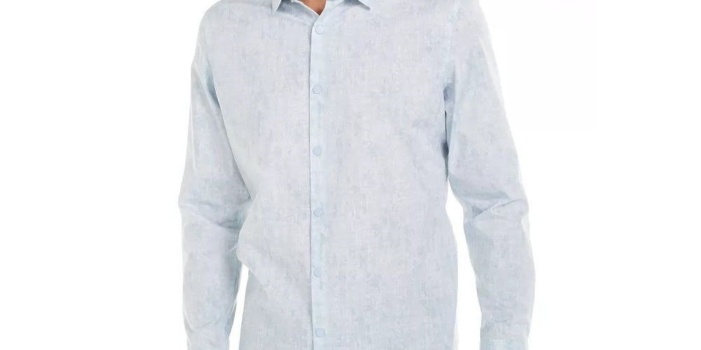 Alfani Men's Classic Fit Abstract Plaid Shirt Navy Size XX-Large