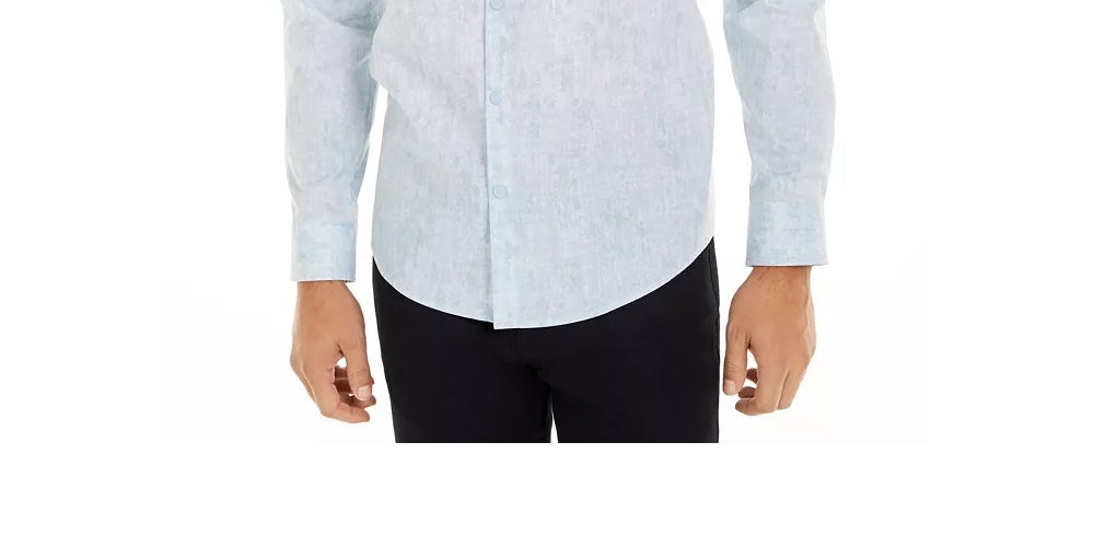Alfani Men's Classic Fit Abstract Plaid Shirt Navy Size XX-Large