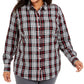 Charter Club Women's Plus Size Ilanna Cotton Plaid Button-Up Shirt Black Size 1X