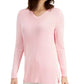Charter Club Women's V Neck Sweater Pink Size Medium
