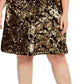 INC International Concepts Women's Plus Size Two-Tone Sequin Dress Gold Size 1X