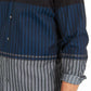 Alfani Men's Classic Fit Colorblocked Ombre Stripe Shirt Navy Size Large