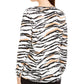 Alfani Women's V-Neck Animal-Print Top Black Size Medium