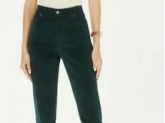 Charter Club Women's Lexington Corduroy Tummy Control Pants Green Size 12