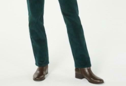 Charter Club Women's Lexington Corduroy Tummy Control Pants Green Size 14