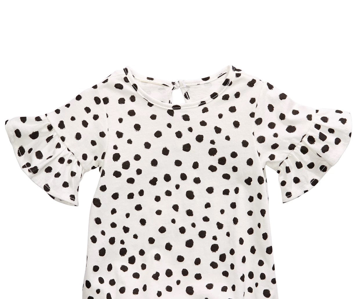 First Impressions Baby Girls Cheetah-Print Bell-Sleeve Cotton Bodysuit White Size 12M