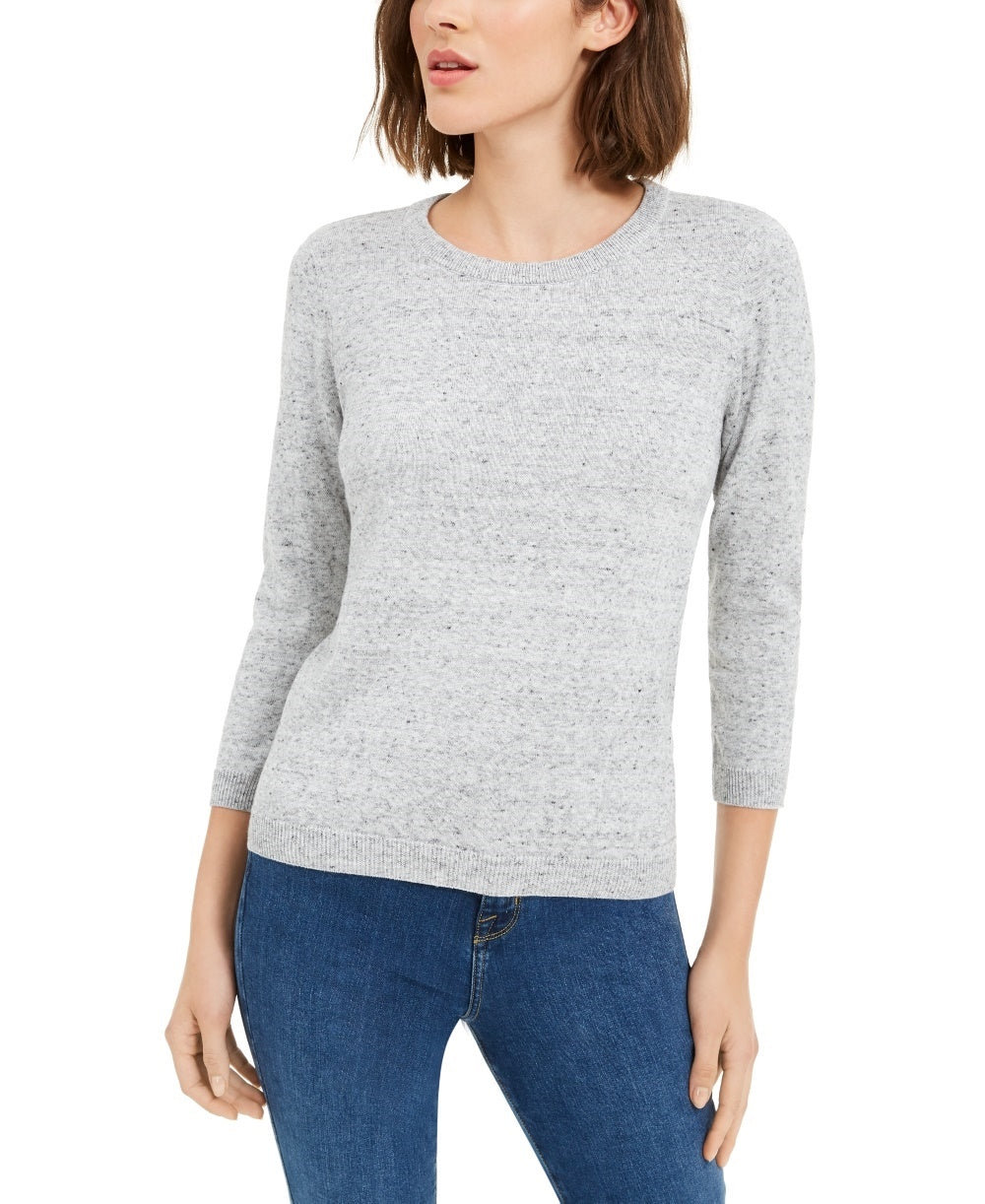 Maison Jules Women's Flecked Sweater Grey Size Small