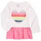 First Impressions Baby Girl's Cotton Rainbow Heart Peplum T-Shirt White Size 18 Months