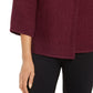 JM Collection Women's Holiday Party Metallic Textured Brooch Sweater Jacket Dark Purple Size X-Large