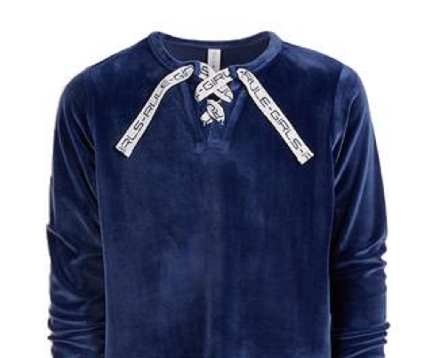 Ideology Big Girls Lace-Up Velour Sweatshirt Dark Blue Size Large