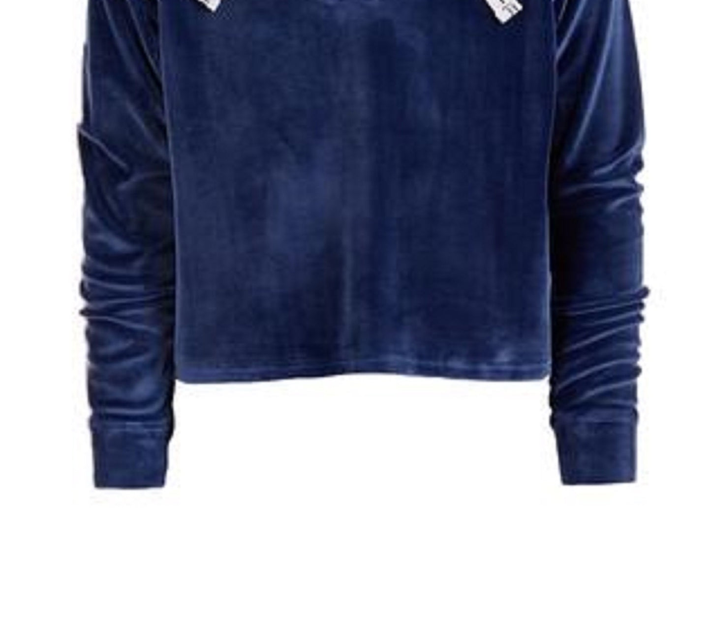 Ideology Big Girls Lace-Up Velour Sweatshirt Dark Blue Size Small