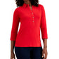 Charter Club Women's Knit Polo Shirt Red - Size Small
